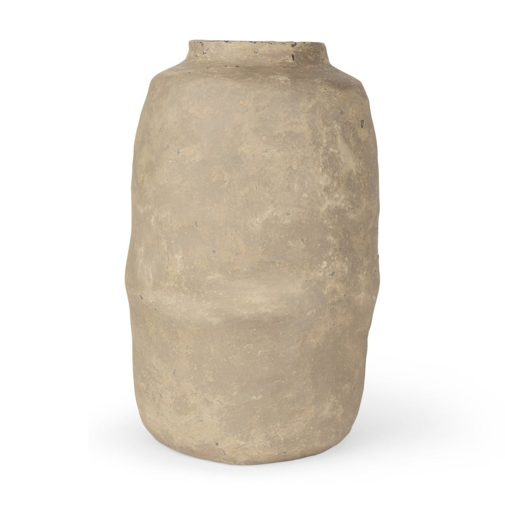 Mercana Bala Handcrafted Paper Mache Vase - Sustainable Artisanal Home Accent for Unique Decor and Style Gray Paper Mache | Large 70205