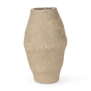 Mercana Rundal Artisanal Paper-Mâché Vase - Unique Eco-Friendly Home Accent for Minimalist Interiors Gray Paper Mache | Small 70208