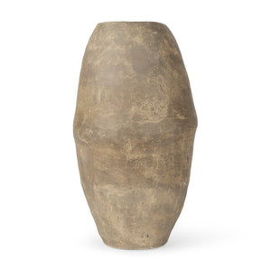 Mercana Rundal Artisanal Paper-Mâché Vase - Unique Eco-Friendly Home Accent for Minimalist Interiors Gray Paper Mache | Large 70209