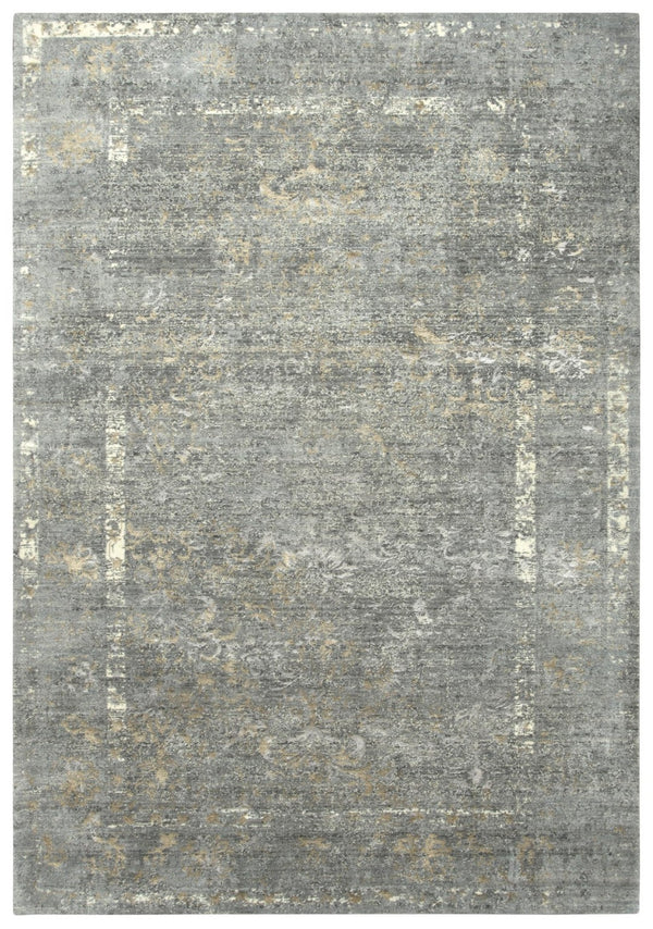 Alora Decor Essential Gray Rectangle Rug — Distressed Transitional Wool-Tencel Blend, Soft Durable Artisanal Finish 9' x 12' 00700710100330912