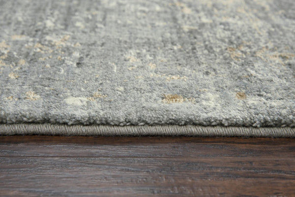 Alora Decor Essential Gray Rectangle Rug — Distressed Transitional Wool-Tencel Blend, Soft Durable Artisanal Finish 9' x 12' 00700710100330912