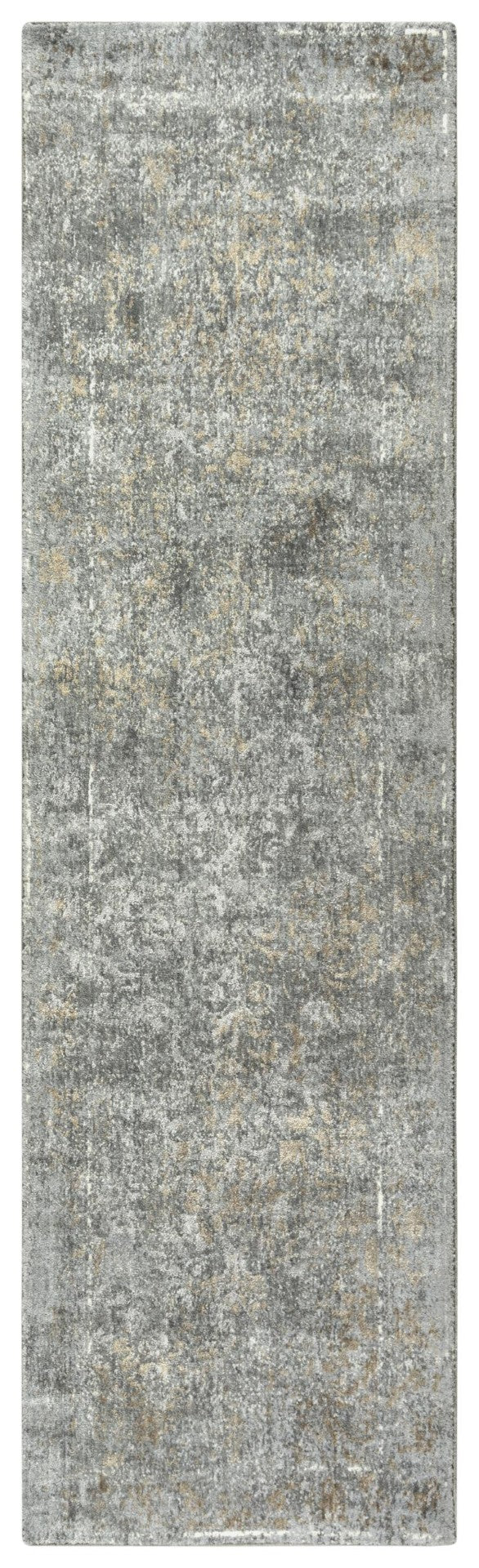 Alora Decor Essential Gray Runner Rug With Hand-Washed Wool Blend, Neutral Distressed Palette For Hallways 2'6" x 8' 00700710100332608