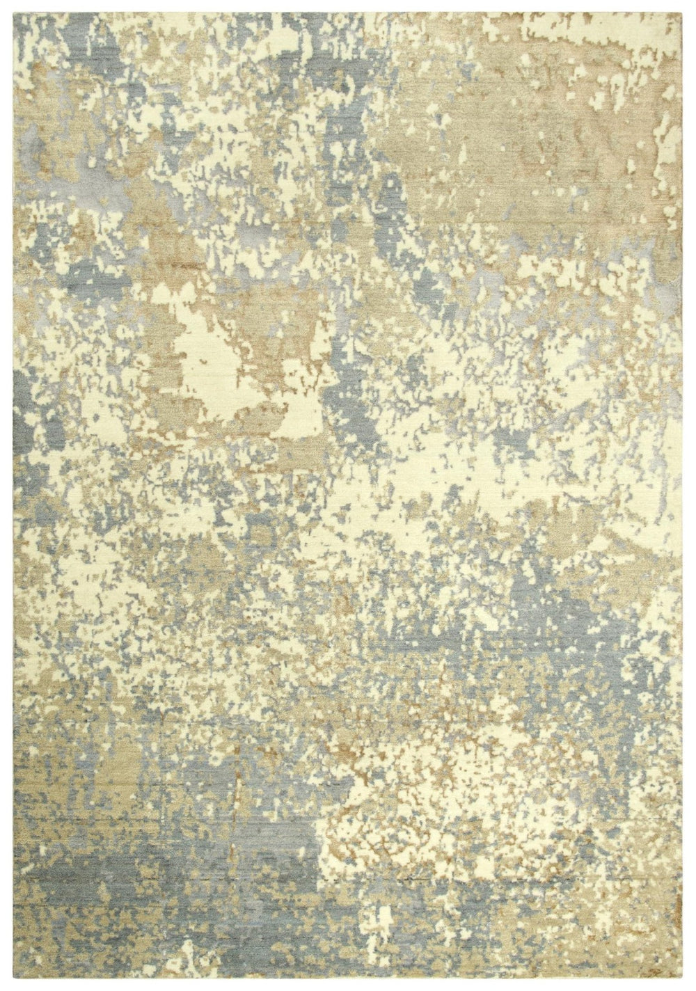 Alora Decor Essential Beige Rectangle Rug—Modern Wool-Tencel Hybrid With Subtle Abstract Neutrals, Durable Bound Edge Finish 5' x 8' 00700710300040508