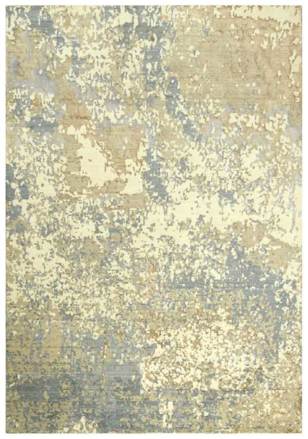 Alora Decor Essential Beige Rectangle Rug—Modern Wool-Tencel Hybrid With Subtle Abstract Neutrals, Durable Bound Edge Finish 5' x 8' 00700710300040508