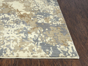 Alora Decor Essential Beige Rectangle Rug—Modern Wool-Tencel Hybrid With Subtle Abstract Neutrals, Durable Bound Edge Finish 5' x 8' 00700710300040508