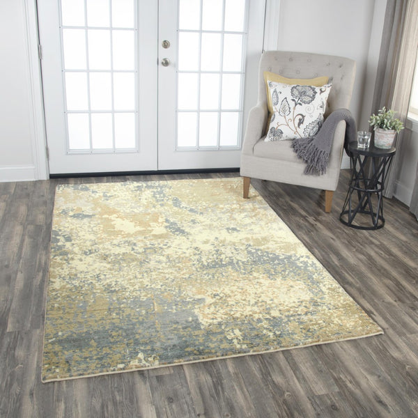 Alora Decor Essential Beige Rectangle Rug—Modern Wool-Tencel Hybrid With Subtle Abstract Neutrals, Durable Bound Edge Finish 5' x 8' 00700710300040508