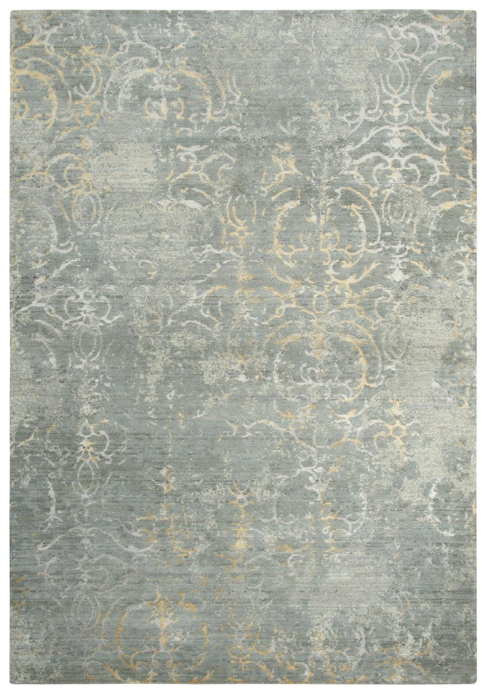 Alora Decor Essential Gray Hand-Finished Rug With New Zealand Wool And Tencel Blend, French Country Scroll Elegance 10' x 13' 00700710600330113