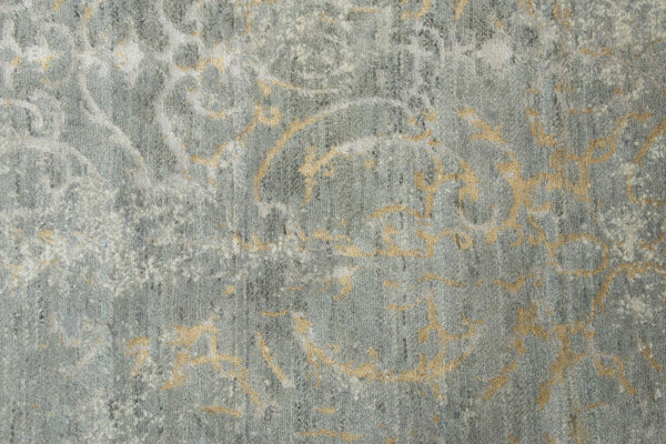 Alora Decor Essential Gray Runner Rug — Wool-Tencel Blend, Hand-Finished French Country Scrolls For Hallways 2'6" x 8' 00700710600332608