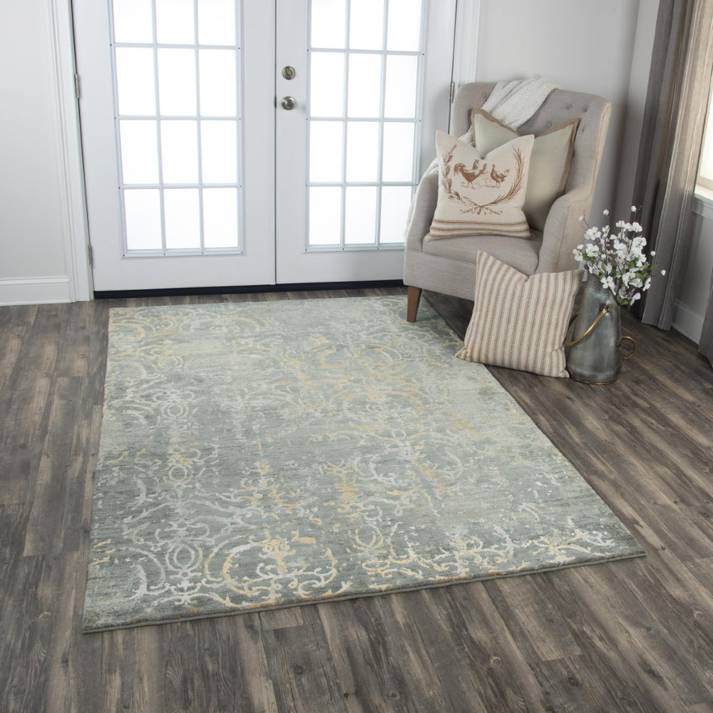 Alora Decor Essential Gray Runner Rug — Wool-Tencel Blend, Hand-Finished French Country Scrolls For Hallways 2'6" x 8' 00700710600332608