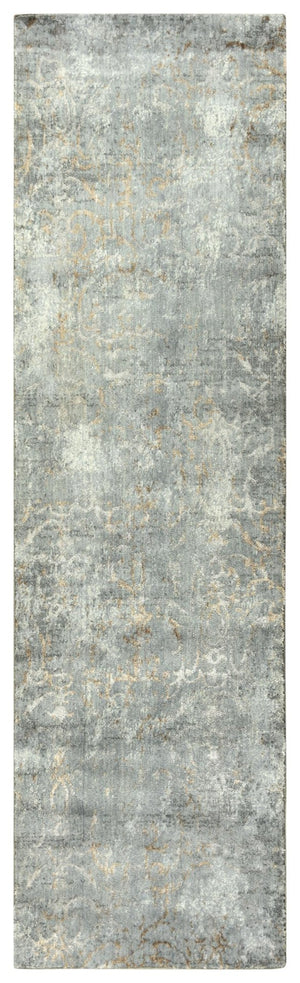 Alora Decor Essential Gray Runner Rug — Wool-Tencel Blend, Hand-Finished French Country Scrolls For Hallways 2'6" x 8' 00700710600332608