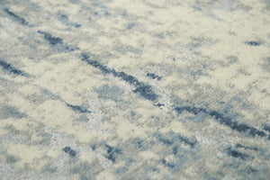 Alora Decor Essential Blue Rectangle Rug — Hand‑Knotted Look New Zealand Wool Blend With Distressed Blue‑Gray Elegance 10' x 13' 00700710700090113