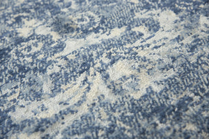 Alora Decor Essential Blue Runner Rug With Wool-Tencel Blend, Hand-Knotted Look, Plush Comfort, Durable Transitional Style 2'6" x 10' 00700710800092610