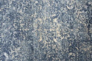 Alora Decor Essential Plush Blue Rectangle Rug With Wool-Tencel Blend, Transitional Cream Accents, Durable Comfort 9' x 12' 00700710800090912