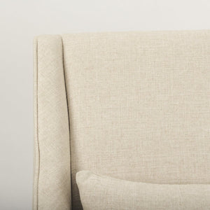 Mercana Kensington Accent Chair: Elegant Cream Linen Blend with Farmhouse Charm and Timeless Wood Craftsmanship 70243