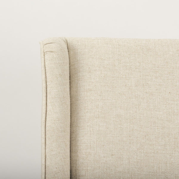 Mercana Kensington Classic Parsons Dining Chair with Solid Oak Frame and High-Back Comfort for Elegance Cream Fabric | Medium Brown Wood 70242