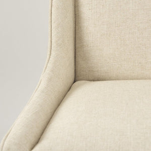 Mercana Kensington Farmhouse Counter Stool with High Back, Nailhead Trim, and Durable Linen Fabric Design 70244