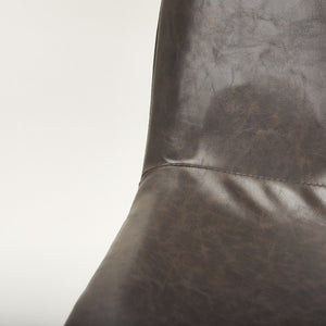 Mercana Sawyer Dining Chair Pair - Industrial-Style Slate Faux Leather with Matte Black Iron Frame Design Black Faux Leather | Black Metal  (Side Chair) 68312