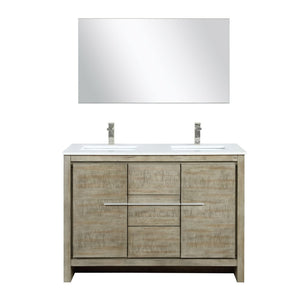 English Elm Rustic Acacia Double Bath Vanity With Cultured Marble Top, Brushed Nickel Faucet & Elegant Mirror Set B2731S01710-GIGA