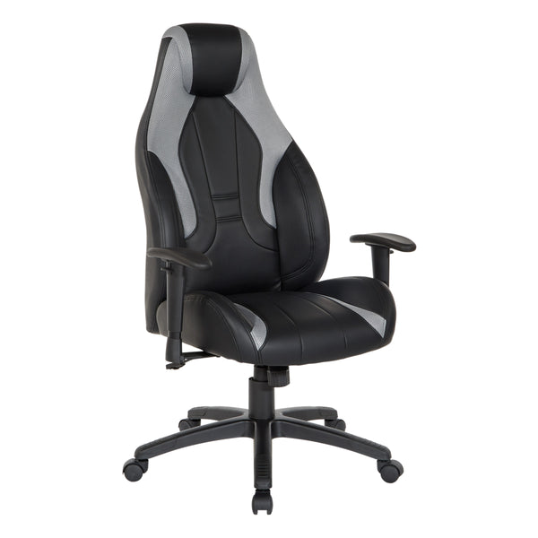 OSP Home Furnishings Commander Gaming Chair Grey