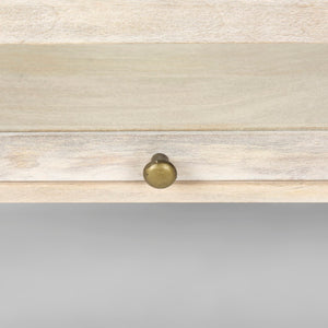 Mercana Arelius 42" Glass-Top Display Coffee Table with Sturdy Metal Base for Stylish Home Décor Showcase White Wood | Gold Metal | Square 69298