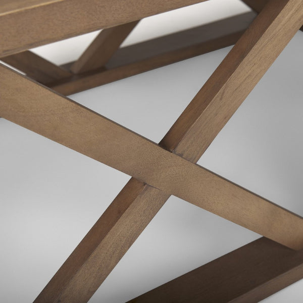 Mercana Forsey Contemporary Solid Mango Wood Coffee Table with Lattice Design – Perfect for Modern Living Spaces Medium Brown Wood 69742