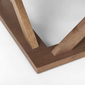 Mercana Forsey Contemporary Solid Mango Wood Coffee Table with Lattice Design – Perfect for Modern Living Spaces Medium Brown Wood 69742