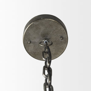 Mercana Selma Chandelier - Elegant Whitewashed Wood & Iron Design for Modern Living Spaces and Ambiance White Wood | Silver Metal 70047