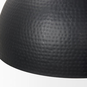 Mercana Karina Pendant Light – Stunning Hammered Dome Design in Matte Black with Luxurious Gold Interior Finish Matte Black | 24" Round 70057