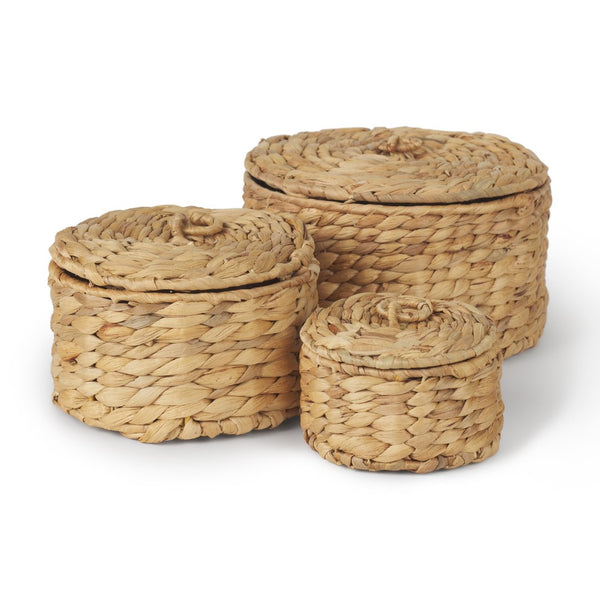 Mercana Kea Handwoven Nesting Storage Boxes with Lids for Organized Style in Any Room - Earthy Charm 70229