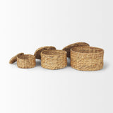 Mercana Kea Set of 3 Nesting Water Hyacinth Boxes with Lids 70229