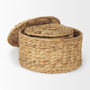 Mercana Kea Handwoven Nesting Storage Boxes with Lids for Organized Style in Any Room - Earthy Charm 70229