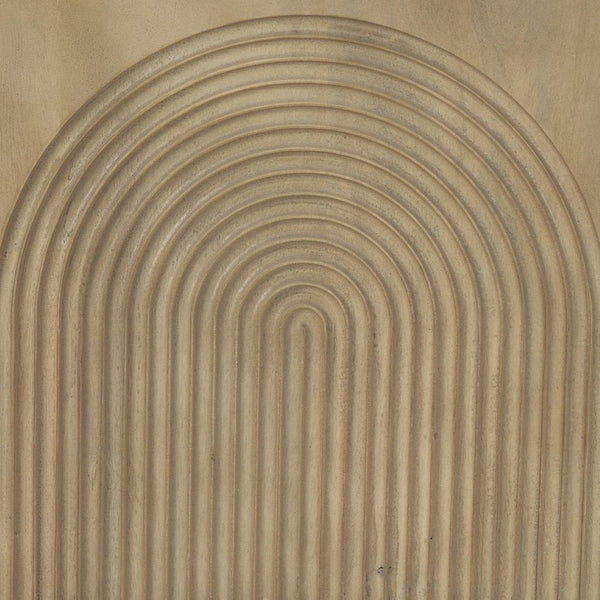 Mercana Tucker Modern Accent Cabinet with Carved Arch Pattern – Stylish Storage for Any Living Space Light Brown Wood | 2 Door 69952