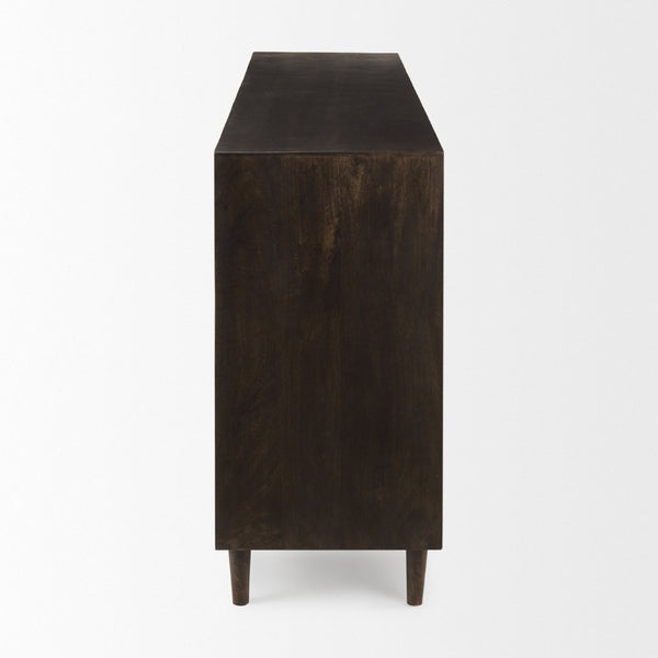Mercana Tucker Contemporary Sideboard with Carved Arch Design - Versatile Storage for Any Living Space Dark Brown | 4-Door 69955