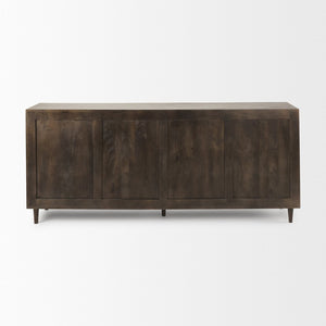 Mercana Tucker Contemporary Sideboard with Carved Arch Design - Versatile Storage for Any Living Space Dark Brown | 4-Door 69955