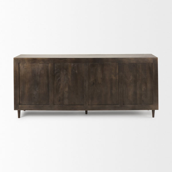 Mercana Tucker Contemporary Sideboard with Carved Arch Design - Versatile Storage for Any Living Space Dark Brown | 4-Door 69955
