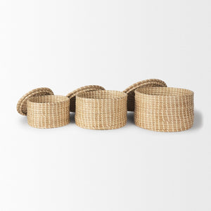 Mercana Kailini Handwoven Nesting Boxes for Stylish Storage, Eco-Friendly Design, Perfect for Clutter Control 70231