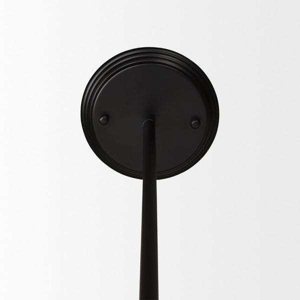 Mercana Farrah Contemporary Frosted Glass Globe Pendant Light for Modern Kitchens and Dining Spaces Matte Black Metal 70199