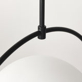 Mercana Farrah Frosted Glass Globe set in Matte Black Metal Pendant Ceiling Light 70199