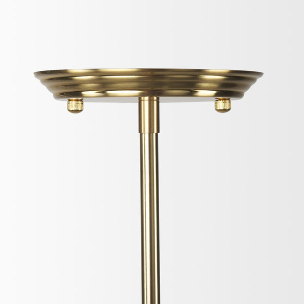 Mercana Farrah Contemporary Frosted Glass Globe Pendant Light for Modern Kitchens and Dining Spaces Gold Metal 70198