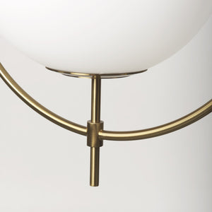 Mercana Farrah Contemporary Frosted Glass Globe Pendant Light for Modern Kitchens and Dining Spaces Gold Metal 70198