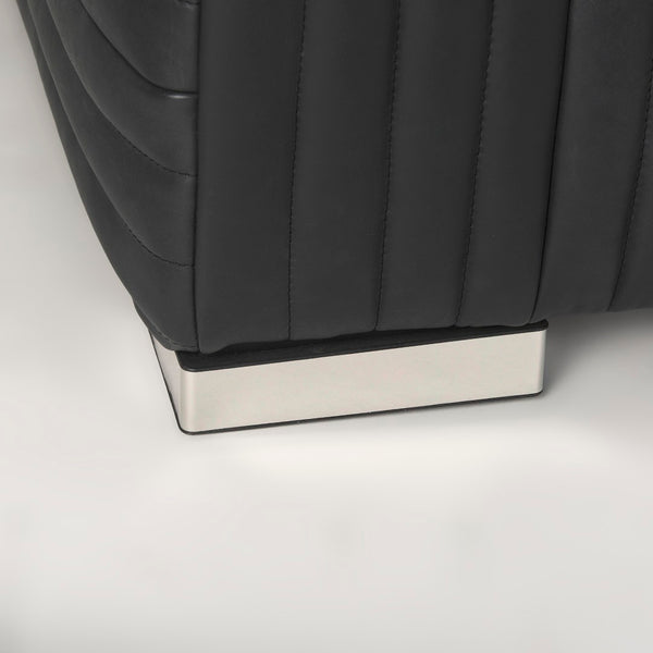 Mercana Ricciardo Arm Chair - Luxurious Cognac Leather Upholstered Seating with Modern Chrome Legs for Style Black Leather 70190