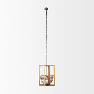 Mercana Kiley Rustic Basket Pendant Light - Warm Ambient Illumination for Dining Rooms and Entryways 70044