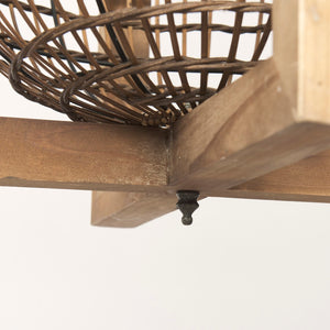 Mercana Kiley Rustic Basket Pendant Light - Warm Ambient Illumination for Dining Rooms and Entryways 70044