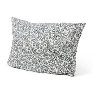 Mercana Jayne Lumbar Decorative Pillow Cover with Indigo Botanical Print for Coastal and Boho Decor 70318