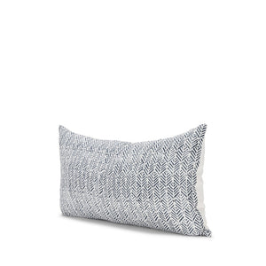 Mercana Jennelle Linen Square Decorative Pillow Cover with Indigo Arrow-Tail Print for Stylish Interiors Cream/Slate| 14x26 70320
