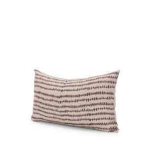 Mercana Jenna Decorative Pillow Cover - Modern Cream Linen with Hand-Drawn Black Print for Stylish Living Spaces Beige/Merlot | 14x26 70324