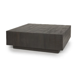 Mercana Hayden Minimalist Rectangular Coffee Table in Light Brown Wood - Elegant Centerpiece for Any Room Dark Brown Wood | 48" Square 70117
