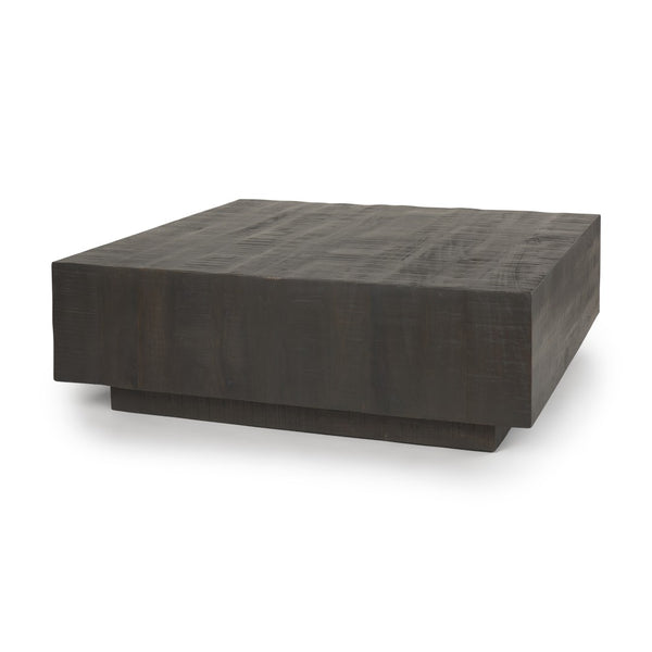Mercana Hayden Minimalist Rectangular Coffee Table in Light Brown Wood - Elegant Centerpiece for Any Room Dark Brown Wood | 48" Square 70117