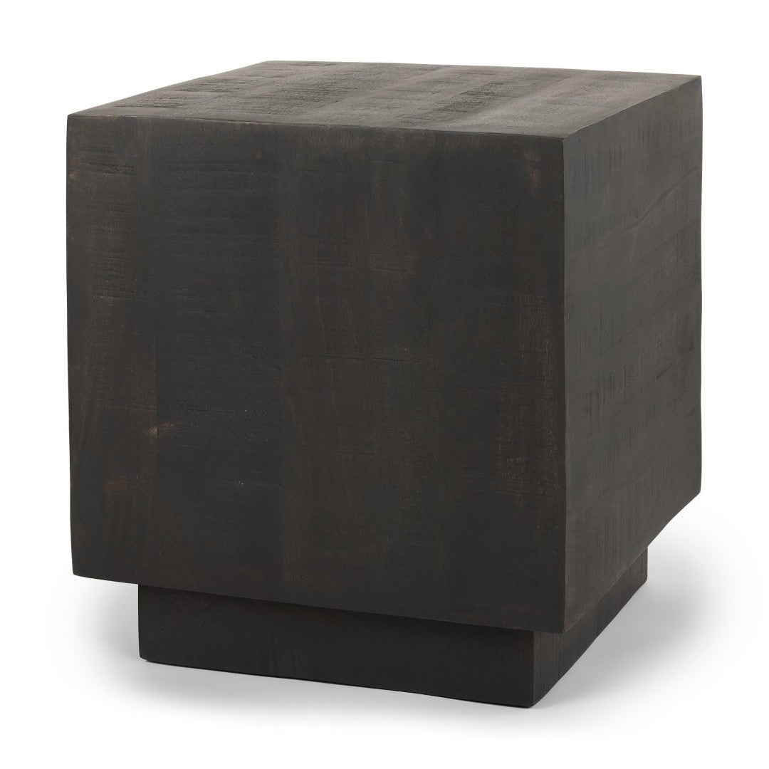 Hayden Minimalist Solid Wood End Table with Recessed Base for Contempo