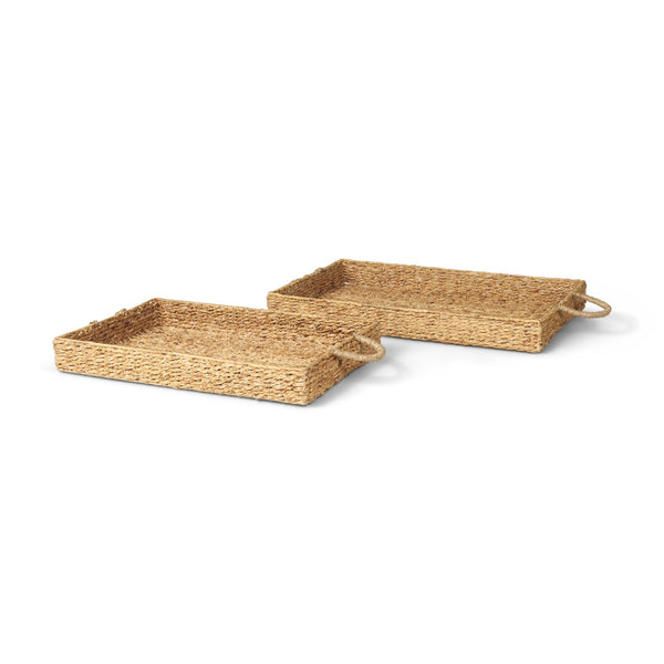 Mercana Hona Handwoven Large Rectangular Nesting Trays for Stylish Serving and Organizing in Any Room 70227